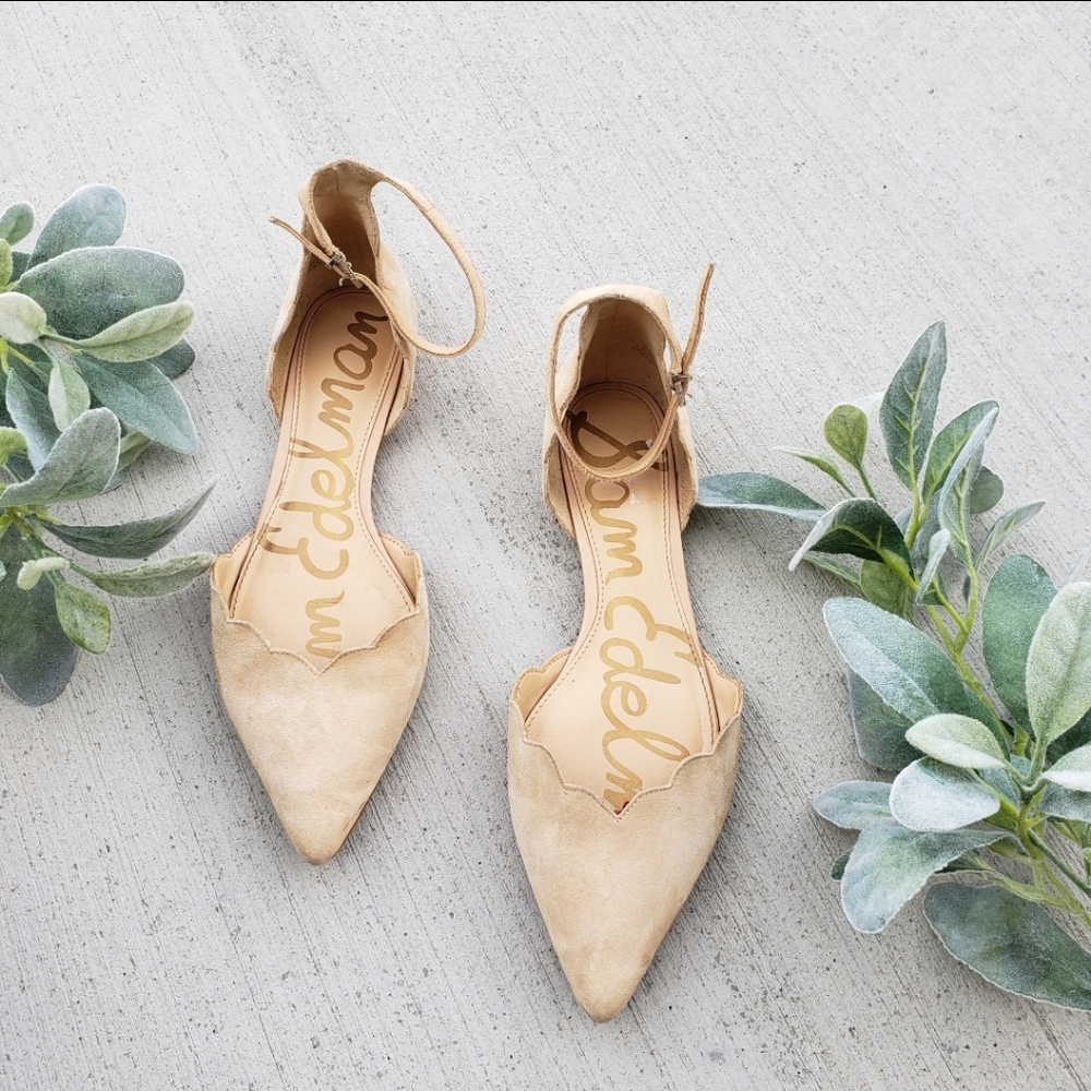 Sam Edelman Beige Tan Rowan Suede D'orsay Flats